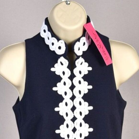 Lilly Pulitzer Collista Shift Dress Nave and White Size XXS - Picture 3 of 3